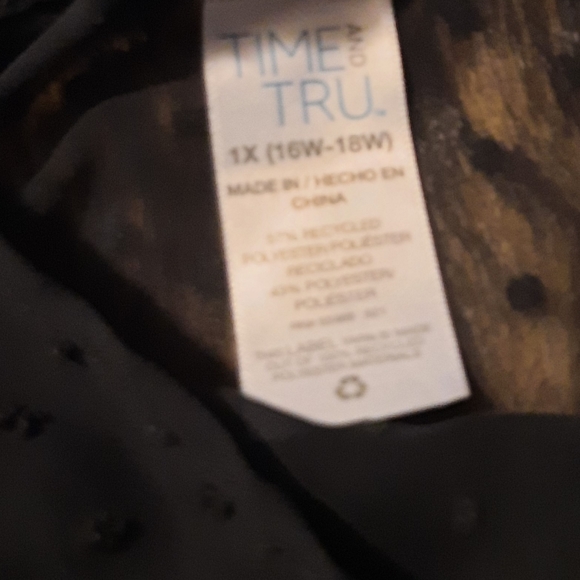 Time and Tru / Black 1x Top / Bathing suit Baby doll/ Shear - Picture 8 of 9